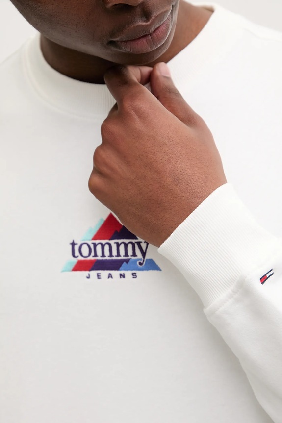Tommy Jeans hanorac de bumbac DM0DM22418 alb