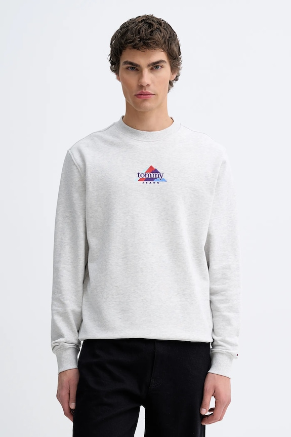 Tommy Jeans bluza bawełniana aplikacja szary DM0DM22418