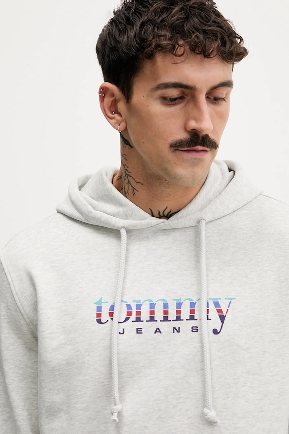 Bavlněná mikina Tommy Jeans šedá DM0DM22642