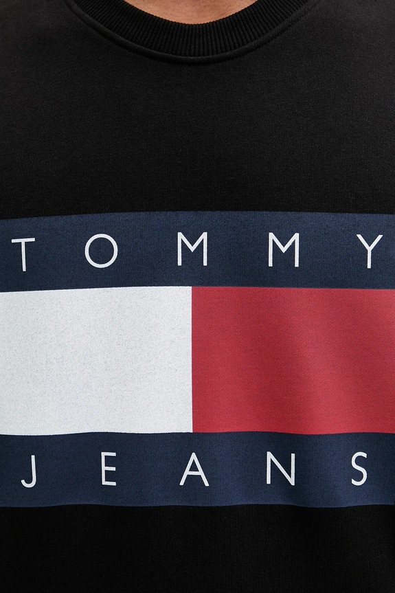 Tommy Jeans μπλούζα ανδρική βαμβακερή DM0DM22643 μαύρο