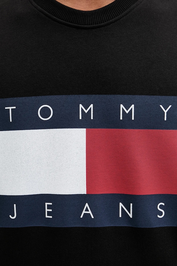 Tommy Jeans μπλούζα ανδρική βαμβακερή DM0DM22643 μαύρο