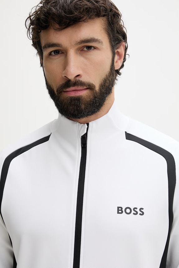 BOSS Green μπλούζα με κουμπιά ανδρική SW_TOC Spin FZ λευκό 50554402