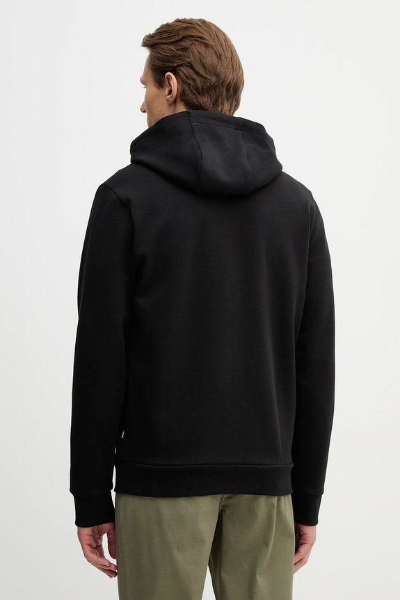 Ruházat BOSS Cipzáras melegítőfelső kapucnival férfi pamuttal C-Spence 01 50555851 fekete