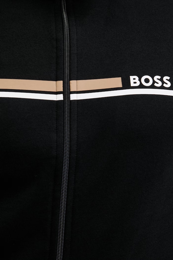 BOSS dukserica na zakopčavanje za muškarce od pamuka Authentic Jacket Z 50554779 crna