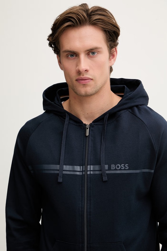 BOSS bluza lounge męska bawełniana Authentic Jacket H granatowy 50554785