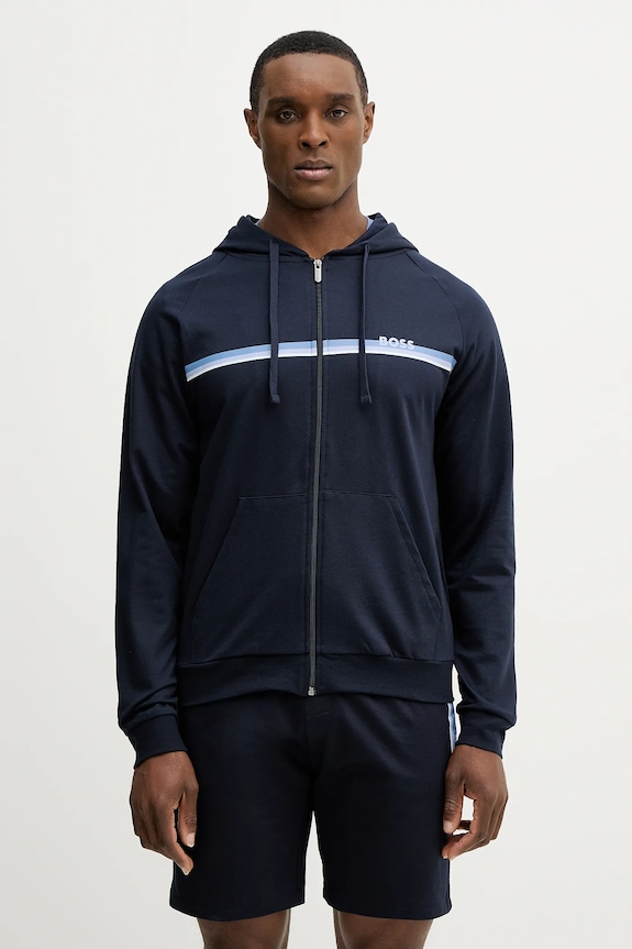 BOSS μπλούζα lounge ανδρική βαμβακερή Authentic Jacket H στάμπα σκούρο μπλε 50554785