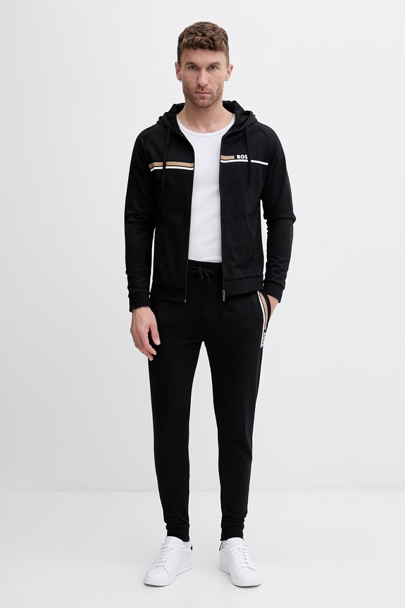 BOSS кофта loungwear для мужчин из хлопка Authentic Jacket H 50554785 чёрный SS26