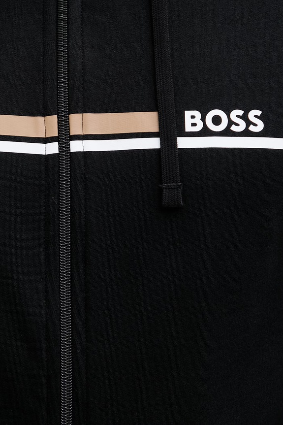 BOSS кофта loungwear для мужчин из хлопка Authentic Jacket H 50554785 чёрный