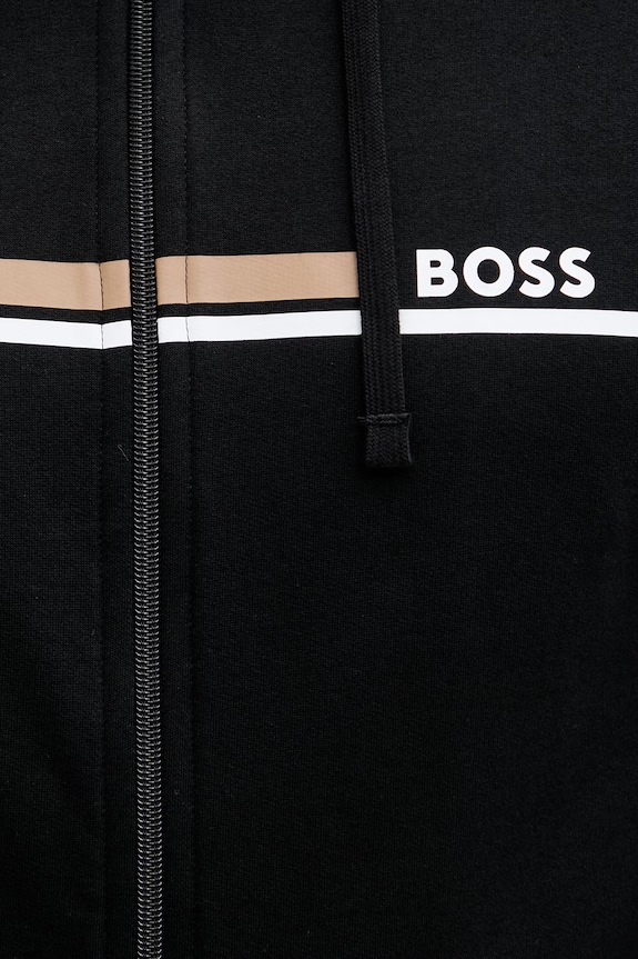BOSS кофта loungwear для мужчин из хлопка Authentic Jacket H 50554785 чёрный