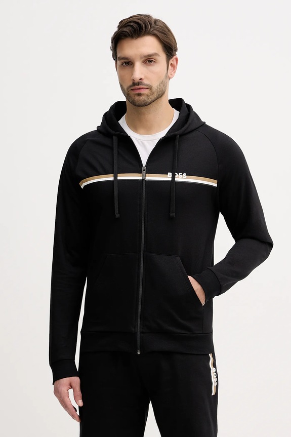BOSS μπλούζα lounge ανδρική βαμβακερή Authentic Jacket H στάμπα μαύρο 50554785
