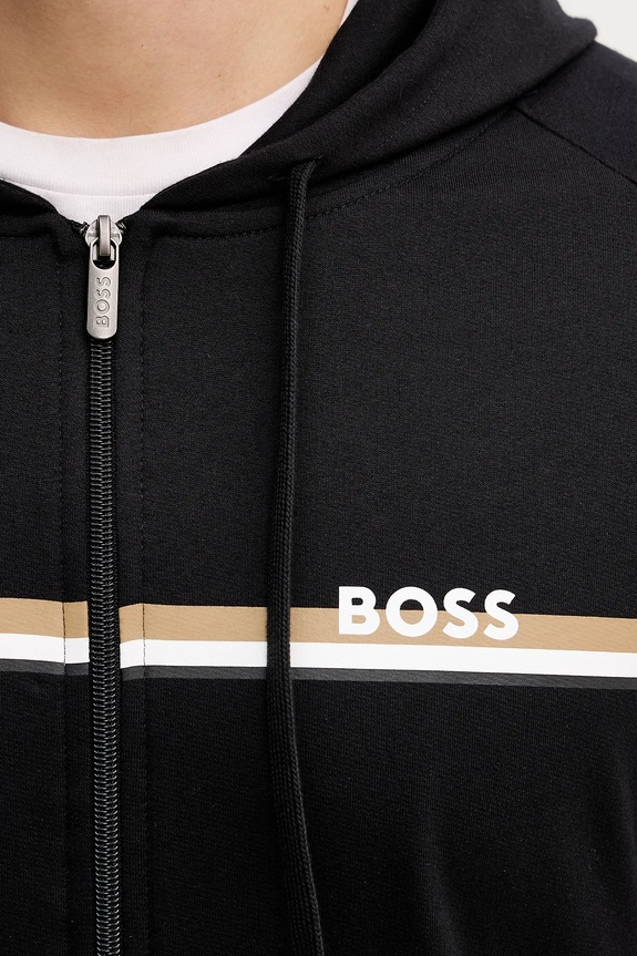 BOSS μπλούζα lounge ανδρική βαμβακερή Authentic Jacket H 50554785 μαύρο