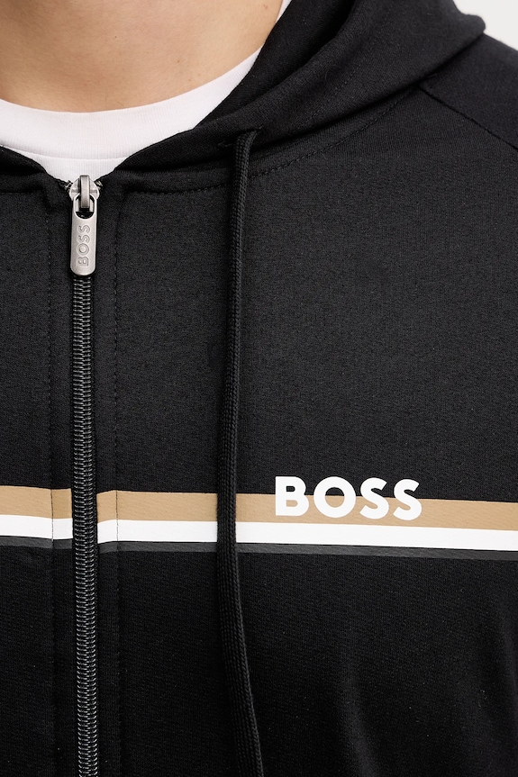 BOSS μπλούζα lounge ανδρική βαμβακερή Authentic Jacket H 50554785 μαύρο