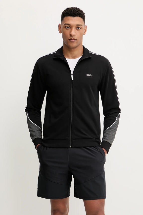 Μπλούζα BOSS Tracksuit Jacket απλικέ μαύρο 50554793