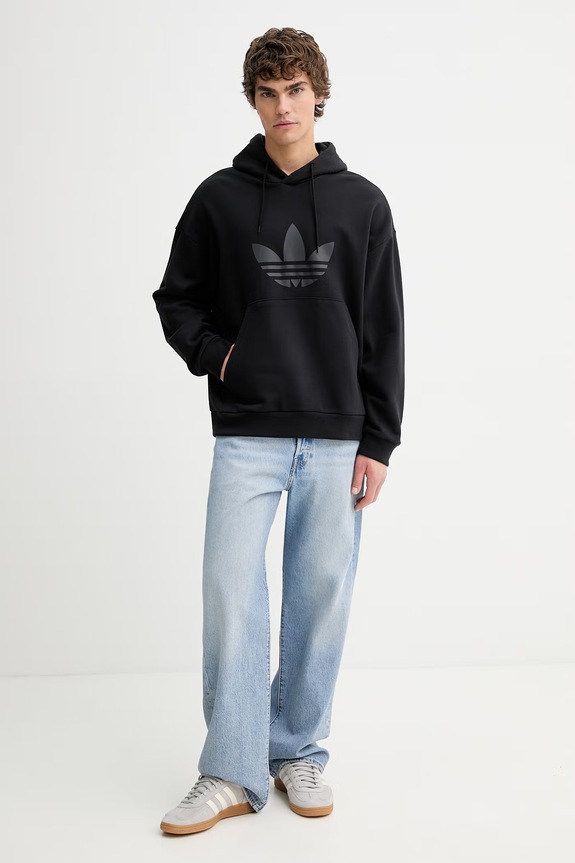 Βαμβακερή μπλούζα adidas Originals Adicolor KE0872 μαύρο SS26