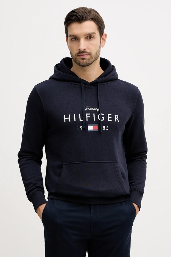 Μπλούζα Tommy Hilfiger με κουκούλα σκούρο μπλε MW0MW41427