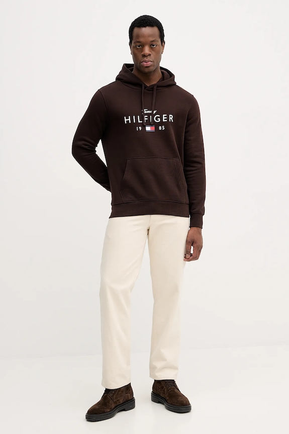 Μπλούζα Tommy Hilfiger MW0MW41427 καφέ SS26