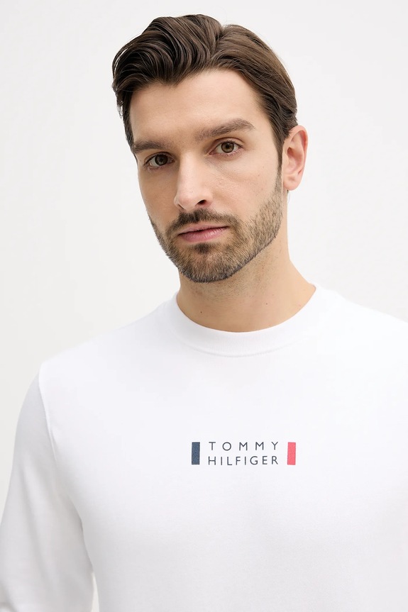 Bavlněná mikina Tommy Hilfiger bílá MW0MW41428