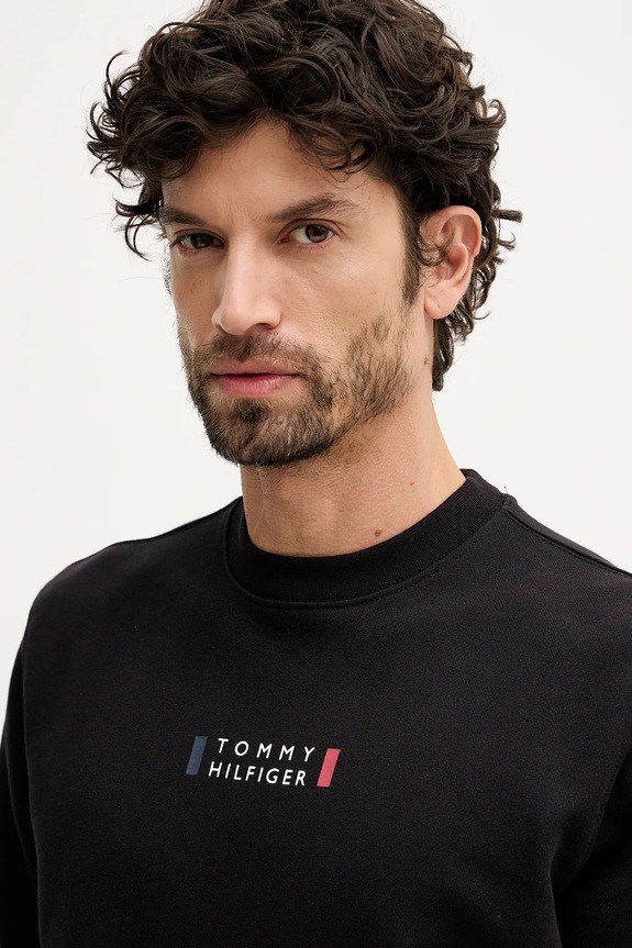 Bavlnená mikina Tommy Hilfiger čierna MW0MW41428