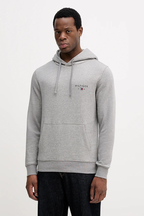 Μπλούζα Tommy Hilfiger με κουκούλα γκρί MW0MW41429