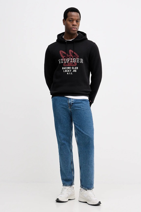 Tommy Hilfiger bluza bawełniana MW0MW41431 czarny SS26