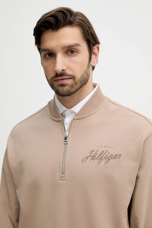 Bavlnená mikina Tommy Hilfiger béžová MW0MW41432