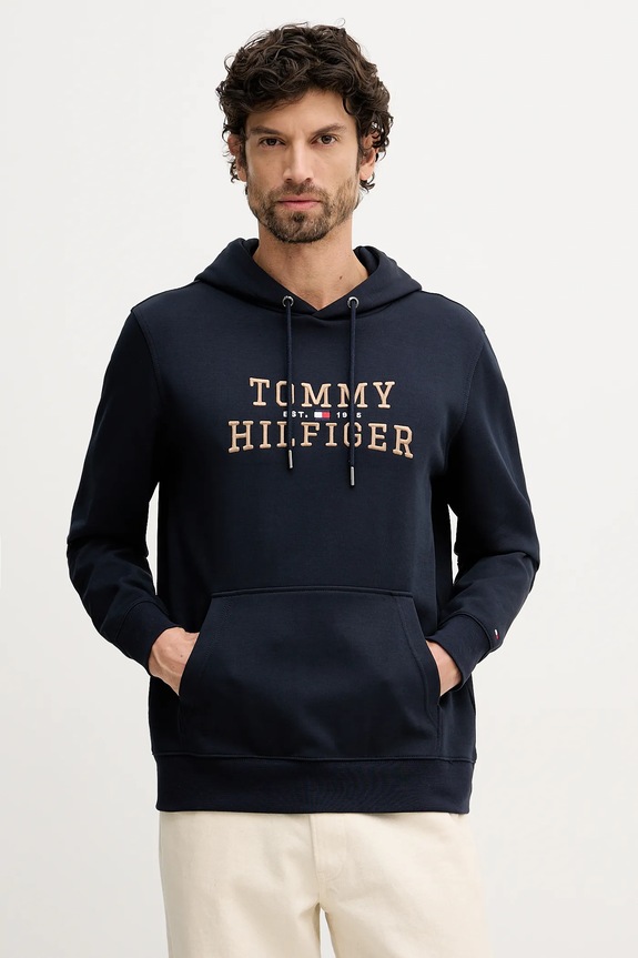 Mikina Tommy Hilfiger s elastanom tmavomodrá MW0MW42528