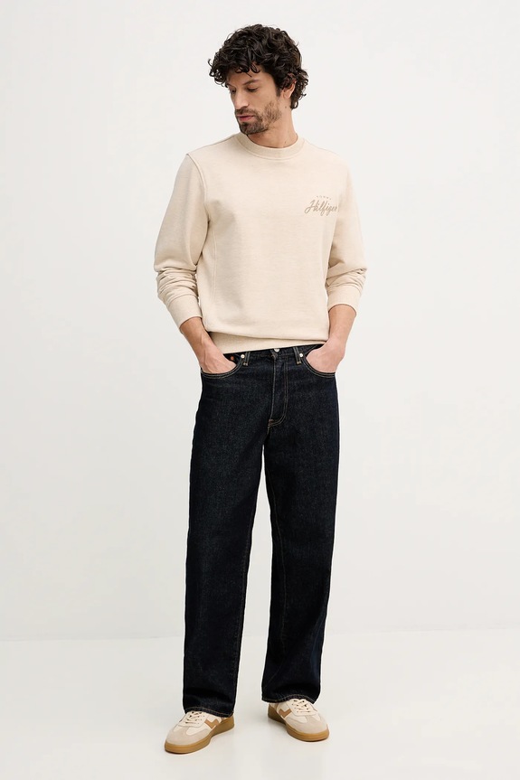 Bavlnená mikina Tommy Hilfiger MW0MW42536 béžová SS26