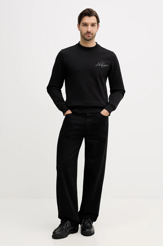 Bavlněná mikina Tommy Hilfiger MW0MW42536 černá SS26