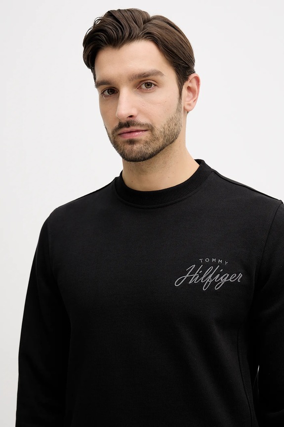 Bavlněná mikina Tommy Hilfiger černá MW0MW42536
