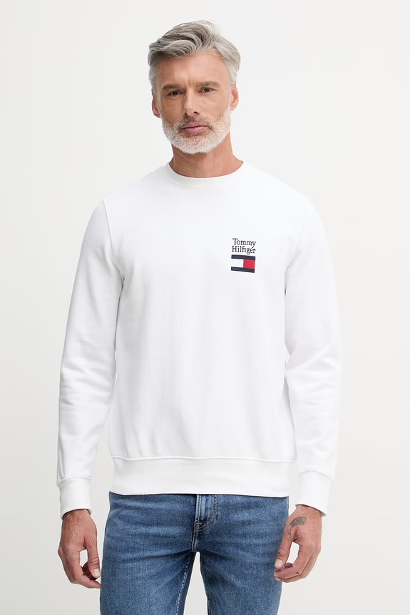 Tommy Hilfiger mikina pánska biela MW0MW42778