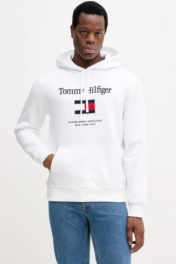 Μπλούζα Tommy Hilfiger απλικέ λευκό MW0MW42735