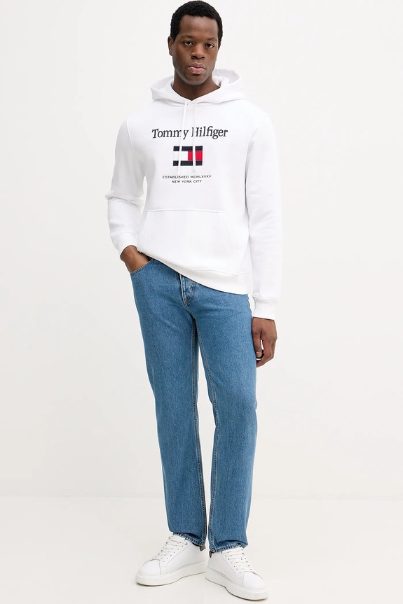 Μπλούζα Tommy Hilfiger MW0MW42735 λευκό SS26