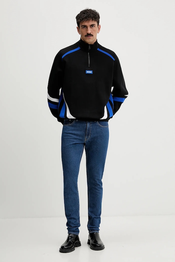 Mikina Hugo Blue Naloneck 50553141 čierna SS26