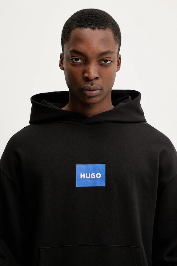 HUGO Blue hanorac de bumbac Nayohood negru 50556613