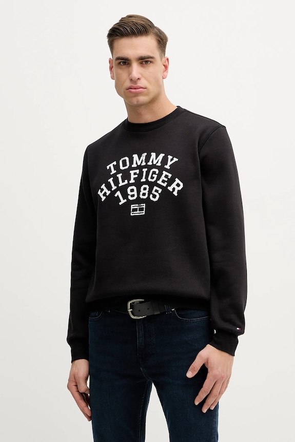 Mikina Tommy Hilfiger bez kapucne čierna MW0MW41426