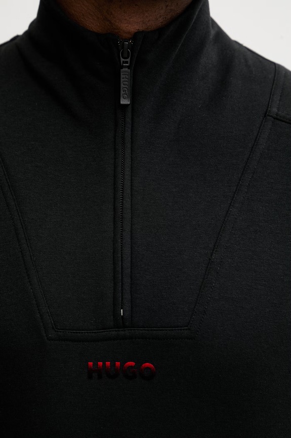 Mikina HUGO ATLAS HALF ZIP 50557016 čierna