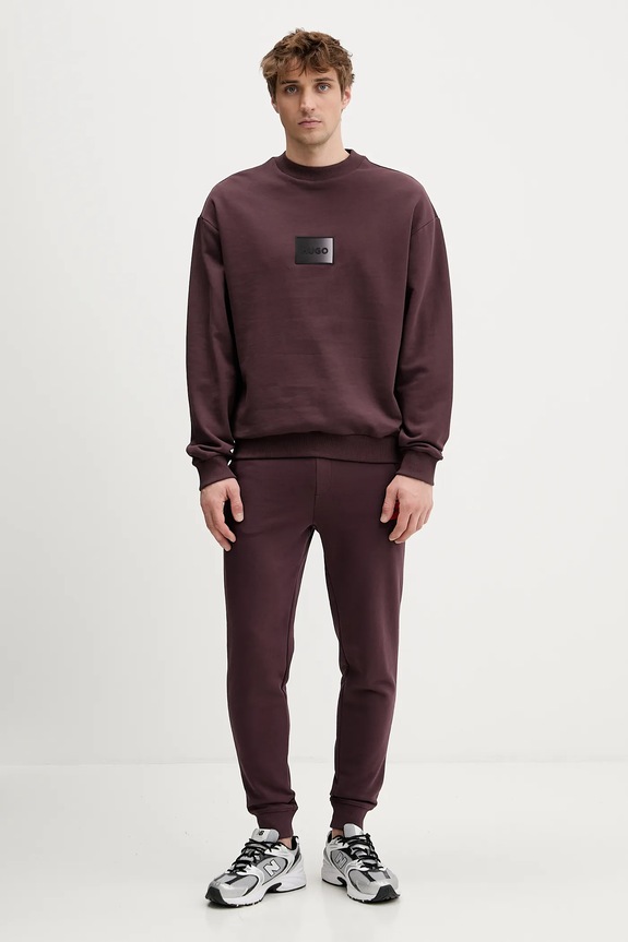 Bavlnená mikina HUGO Danotop 50553134 burgundské SS26