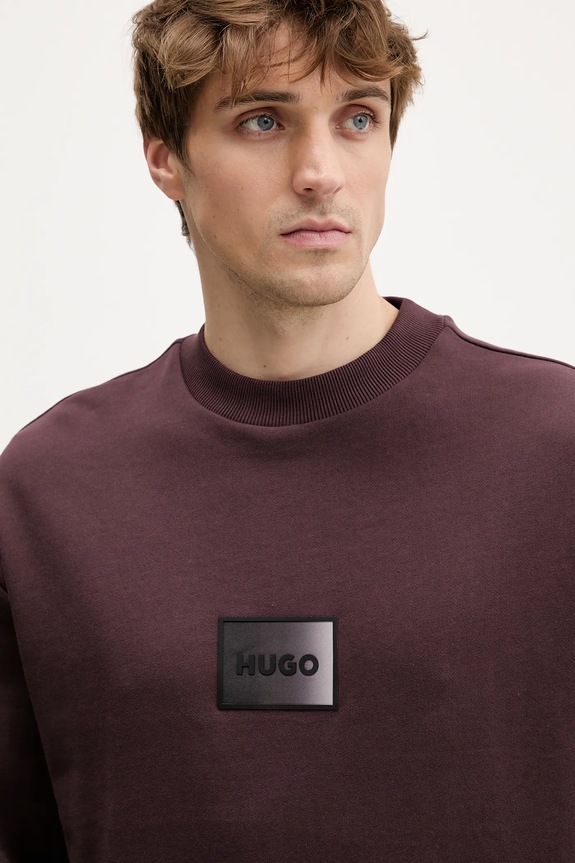 Bavlnená mikina HUGO Danotop burgundské 50553134