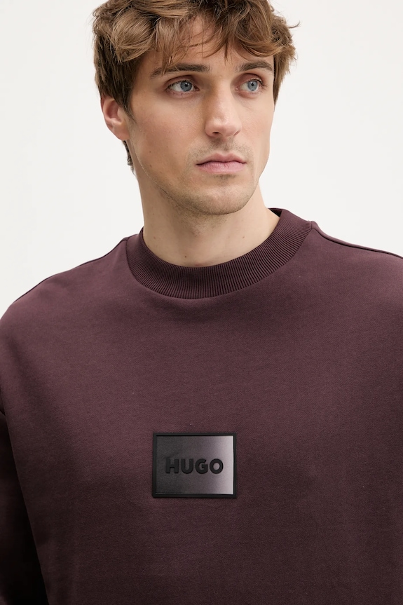 Bavlnená mikina HUGO Danotop burgundské 50553134