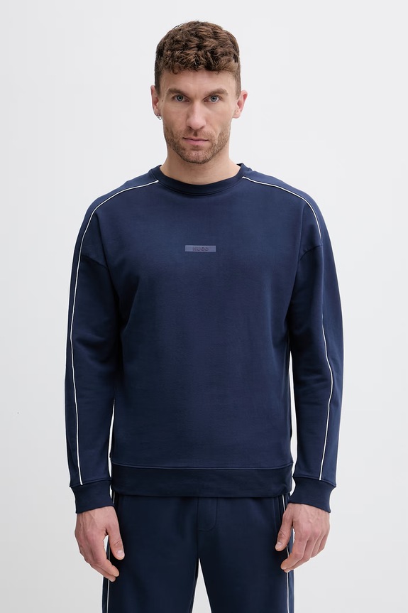 HUGO кофта для мужчин из хлопка с эластаном PALO SWEATSHIRT тёмно-синий 50556998