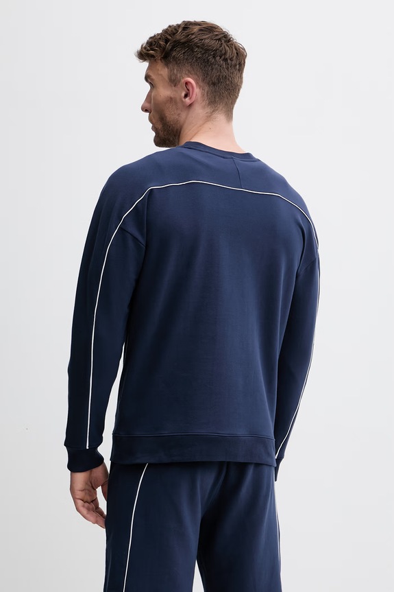 Одежда HUGO кофта для мужчин из хлопка с эластаном PALO SWEATSHIRT 50556998 тёмно-синий