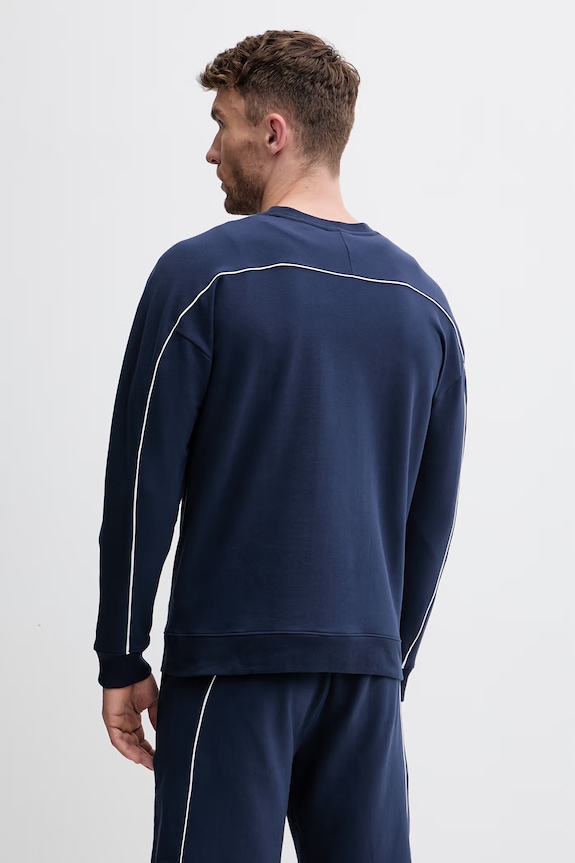 Одежда HUGO кофта для мужчин из хлопка с эластаном PALO SWEATSHIRT 50556998 тёмно-синий