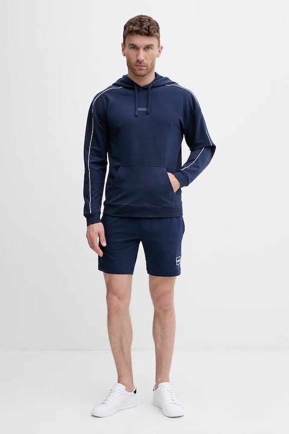 HUGO кофта с капюшоном для мужчин из хлопка с эластаном PALO HOODIE 50557013 тёмно-синий SS26