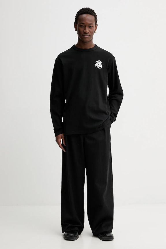 Kenzo longsleeve din bumbac FG55TL3024SK negru SS26