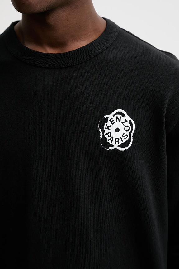 Kenzo longsleeve din bumbac FG55TL3024SK negru
