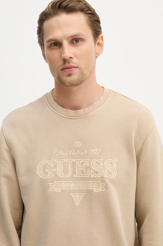 Bavlnená mikina Guess béžová M6RQ13.KD291