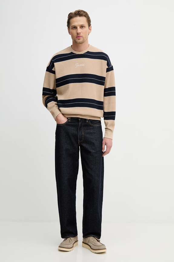 Guess sweter bawełniany M6RQ15.KD311 beżowy SS26