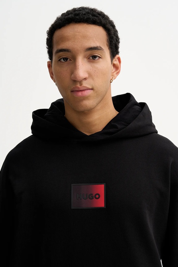 HUGO bluza bawełniana Danohood czarny 50553145