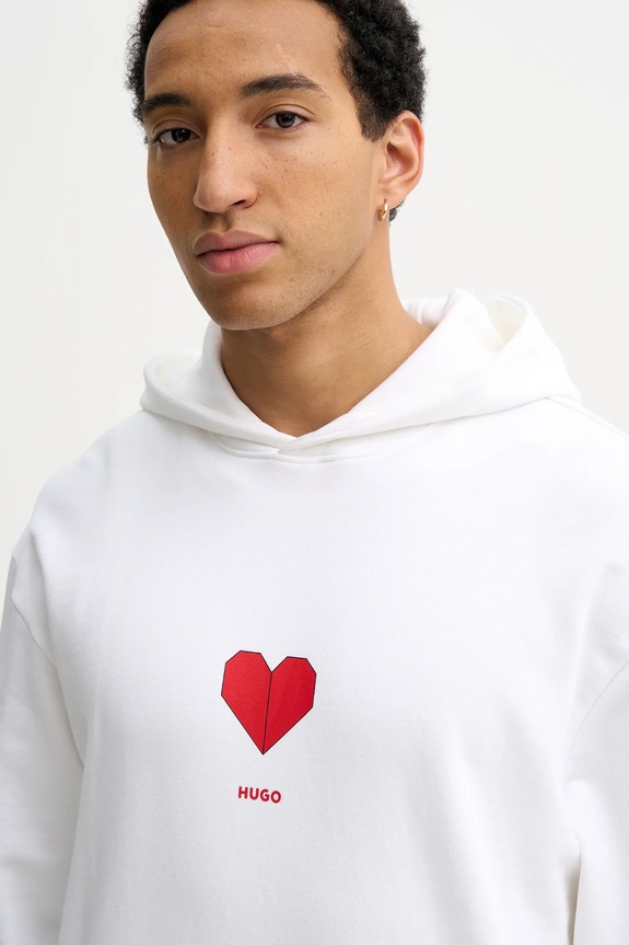 HUGO felpa in cotone Dalentinos beige 50554025