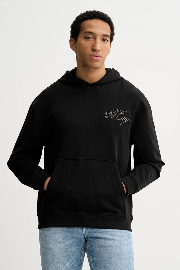HUGO felpa in cotone Dalento con nero 50557085